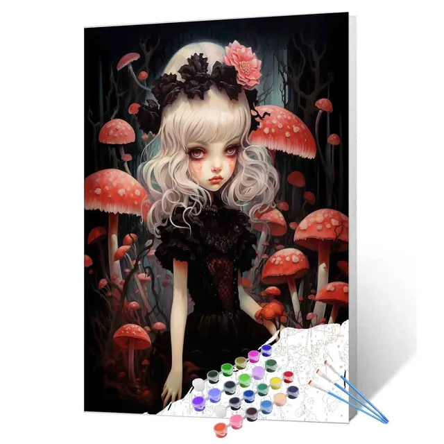 tucocoo-mushroom-forest-girl-malen-nach-zahlen-40x50cm image 1