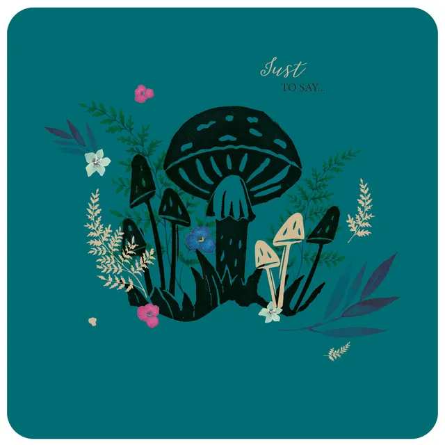 otter-house-brush-ink-forest-fungi-gru-karte-pilz image 1
