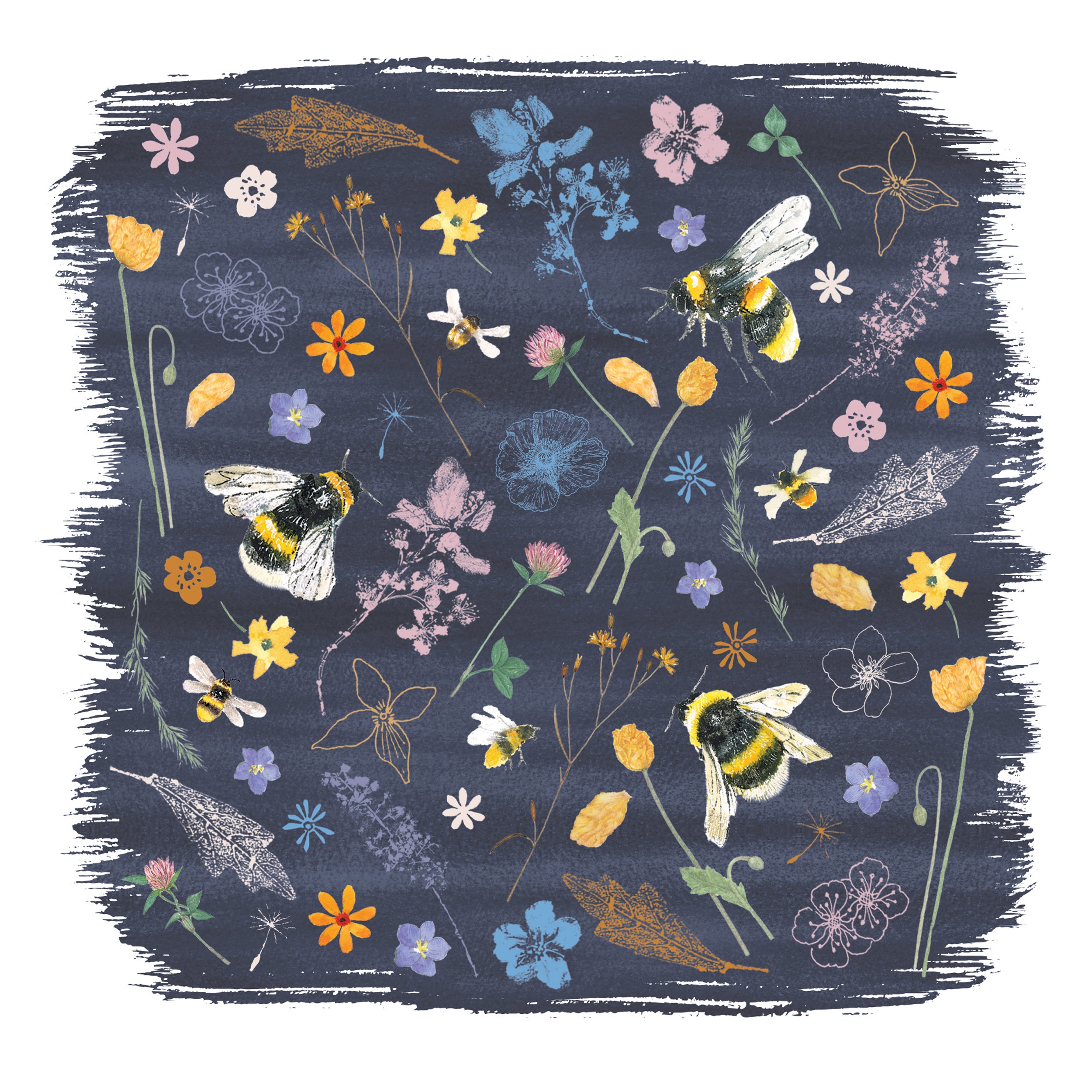 otter-house-rspb-bee-amongst-flowers-grusskarte-biene image 1