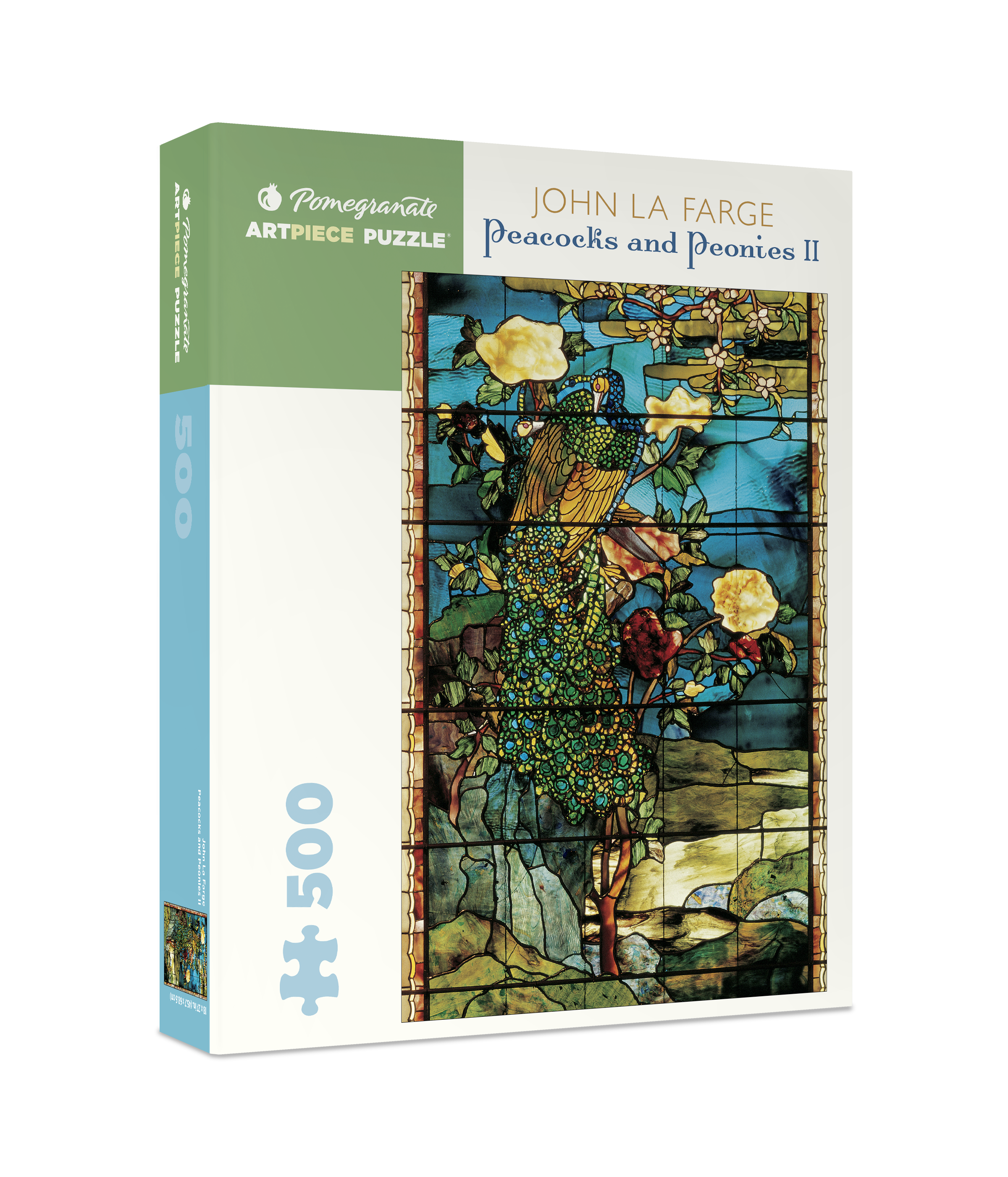 pomegranate-la-farge-peacocks-and-peonies-ii-puzzle-500-teile image 1
