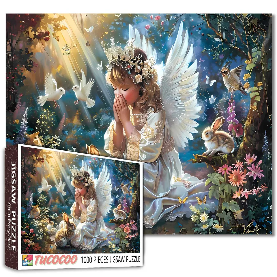 tucocoo-forest-prayer-angel-puzzle-1000-teile-engel image 1