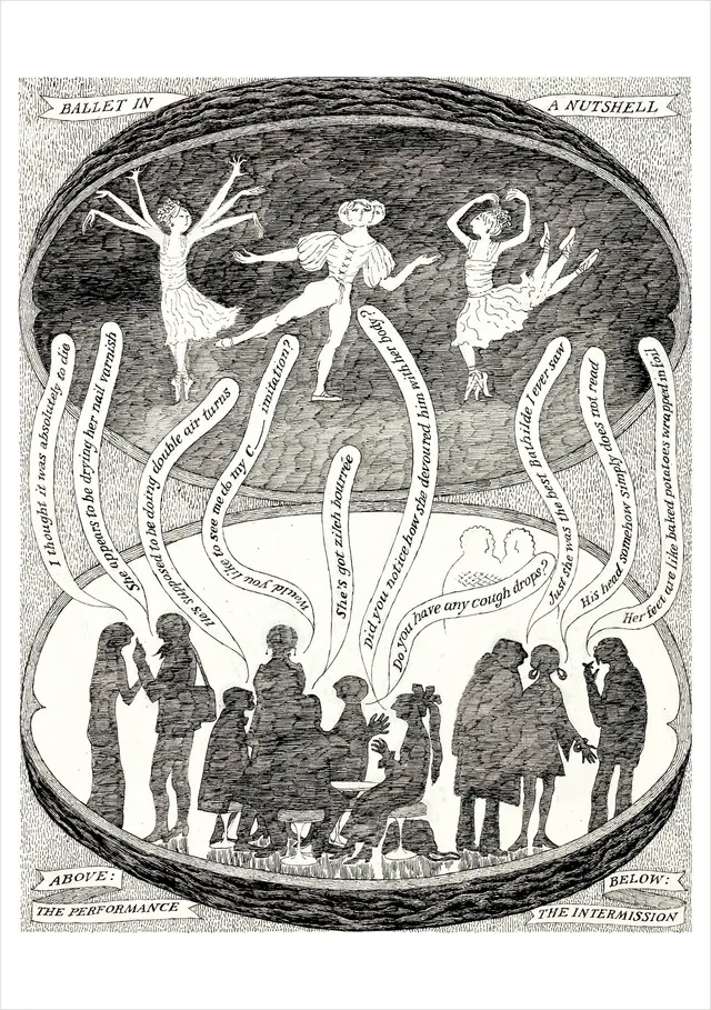 pomegranate-edward-gorey-ballet-nutshell-klappkarte-humor image 1