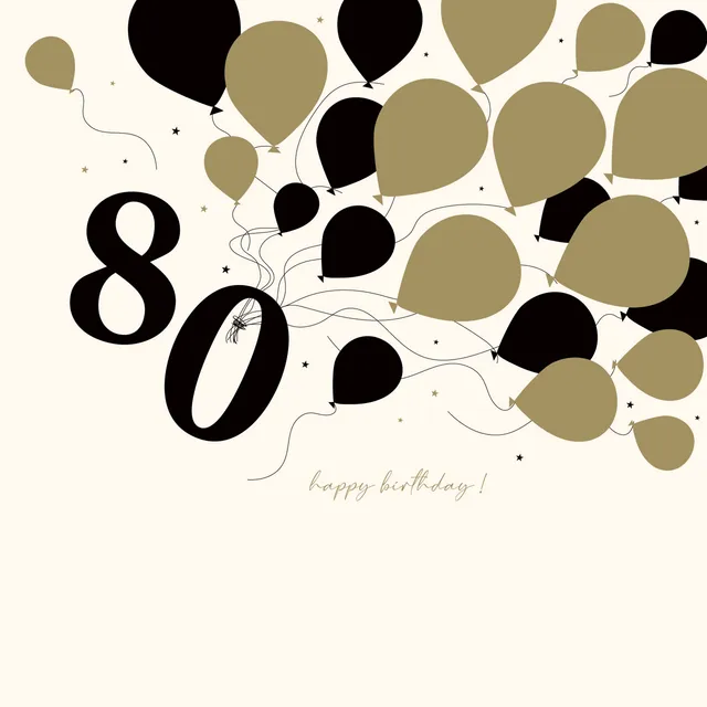otter-house-age-to-celebrate-80-geburtstagskarte-gold image 1