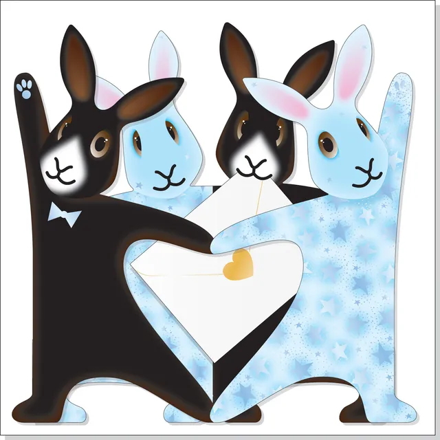 otter-house-strictly-bunnies-3d-grusskarte-hasen image 1