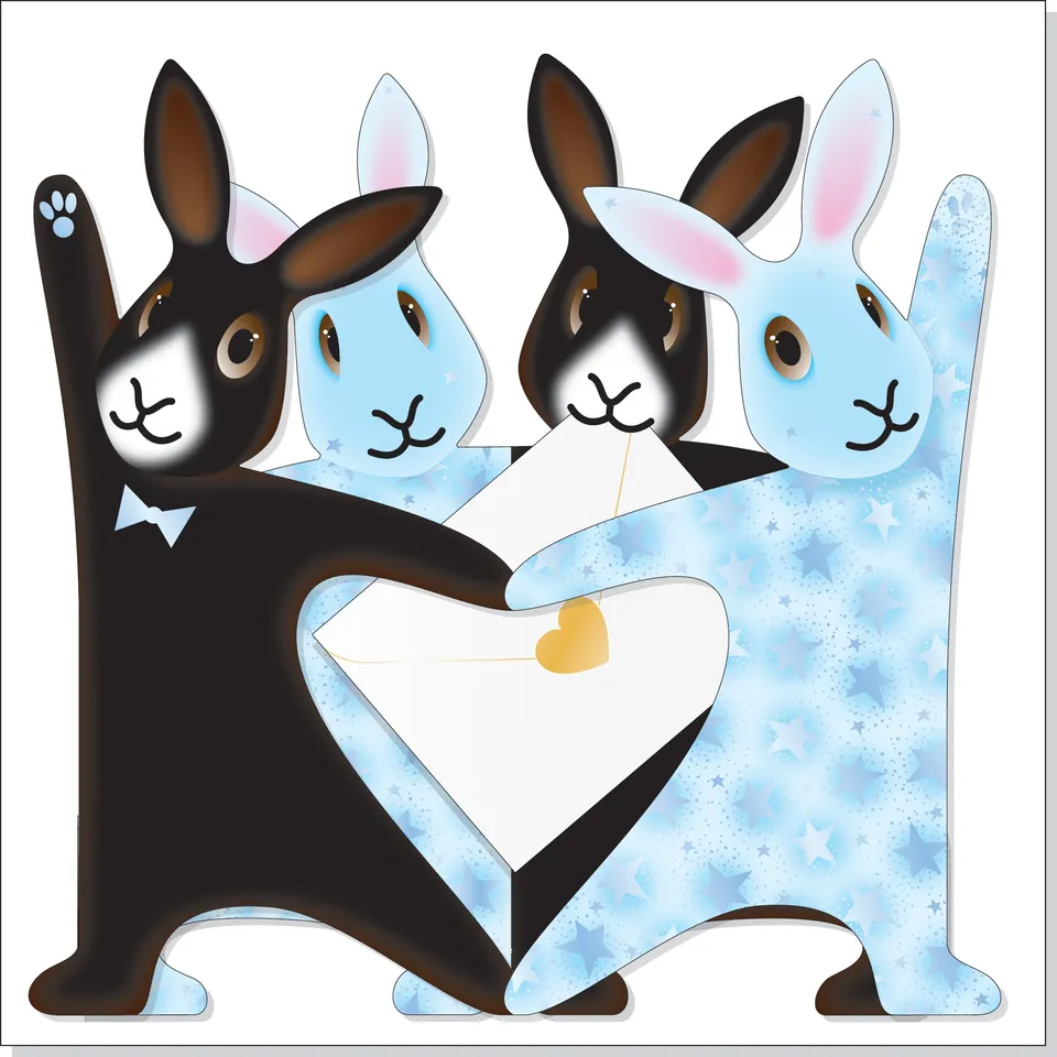 otter-house-strictly-bunnies-3d-grusskarte-hasen image 1