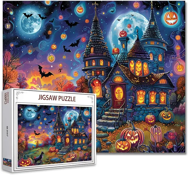 tucocoo-halloween-night-bat-castle-puzzle-1000-teile-schloss image 1