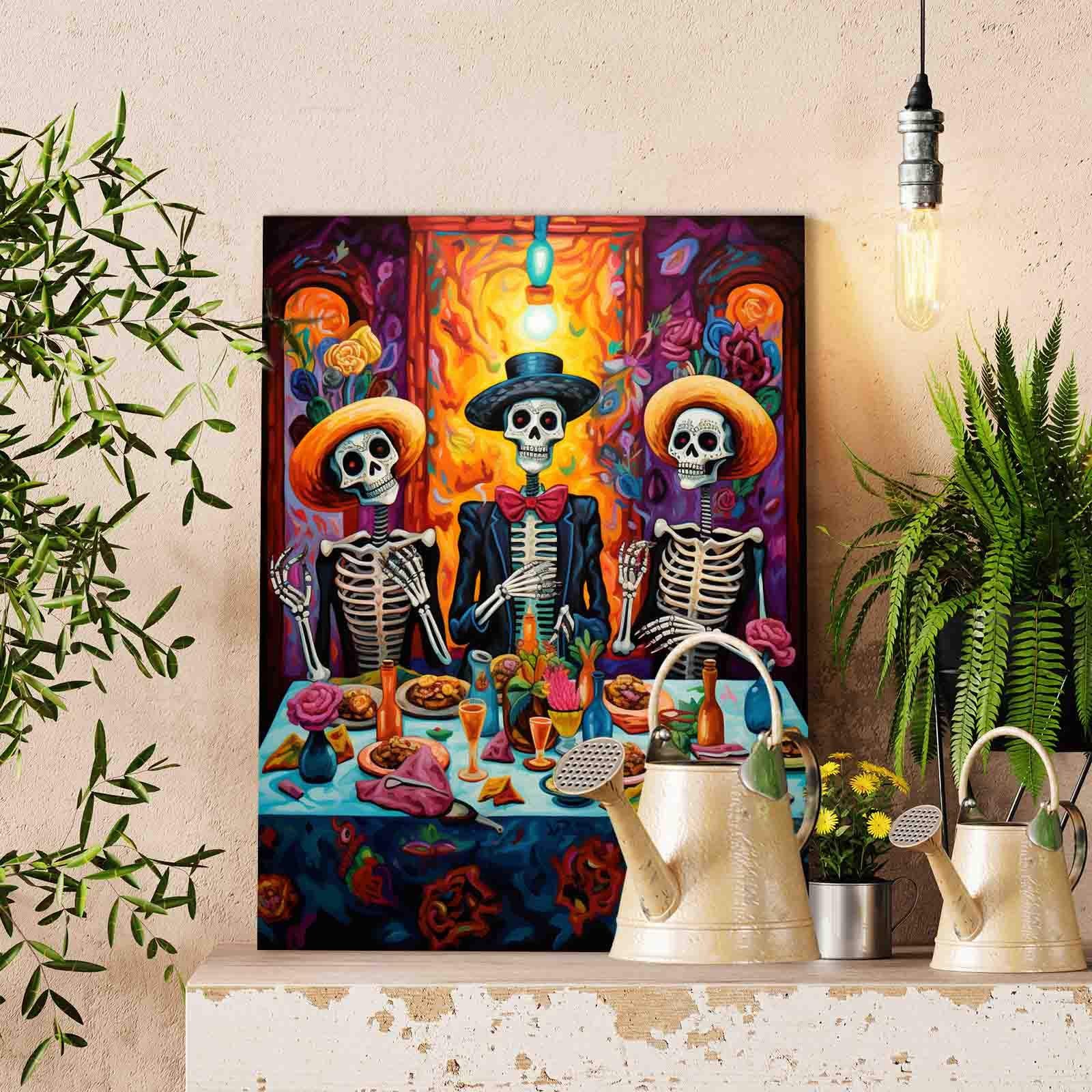 tucocoo-paint-by-numbers-skeleton-feast-celebration-malen-nach-zahlen-40x50 image 2