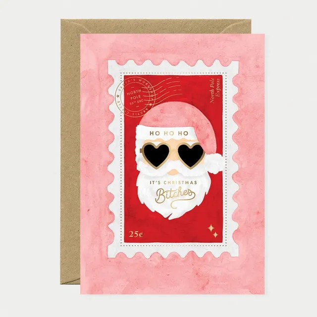 all-the-ways-to-say-christmas-bitches-weihnachtskarte-goldfolie-blanko image 1