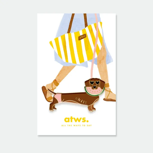 all-the-ways-to-say-pins-chill-doggy-emaille-pin-24x40-mm-gold image 1