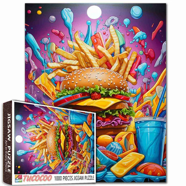 tucocoo-epic-burger-and-fries-feast-puzzle-1000-teile-essen image 1