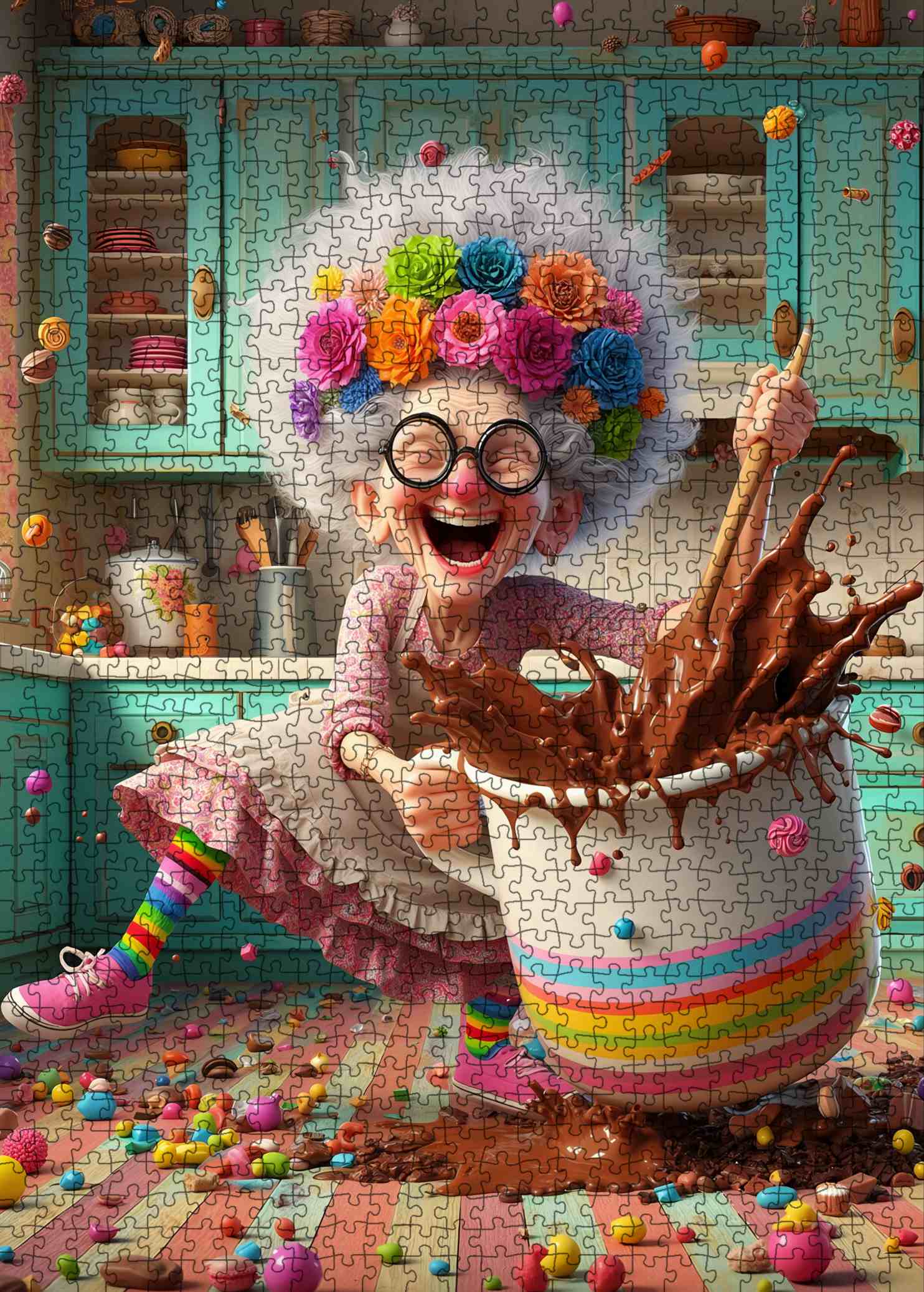 tucocoo-joyful-chocolate-chaos-puzzle-1000-teile-backen image 2