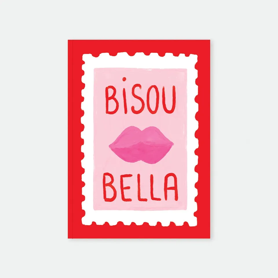all-the-ways-to-say-bisou-bella-notizbuch-a5-rot-lippen image 1