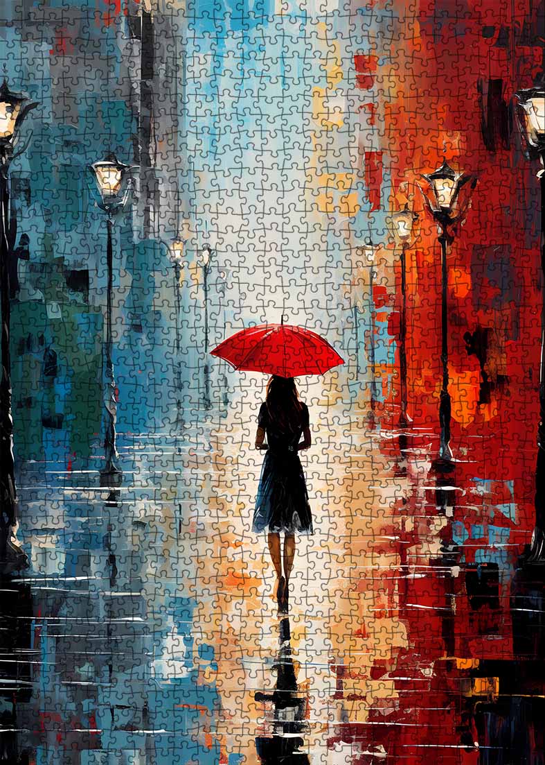 tucocoo-red-umbrella-puzzle-1000-teile-regen-motiv image 2