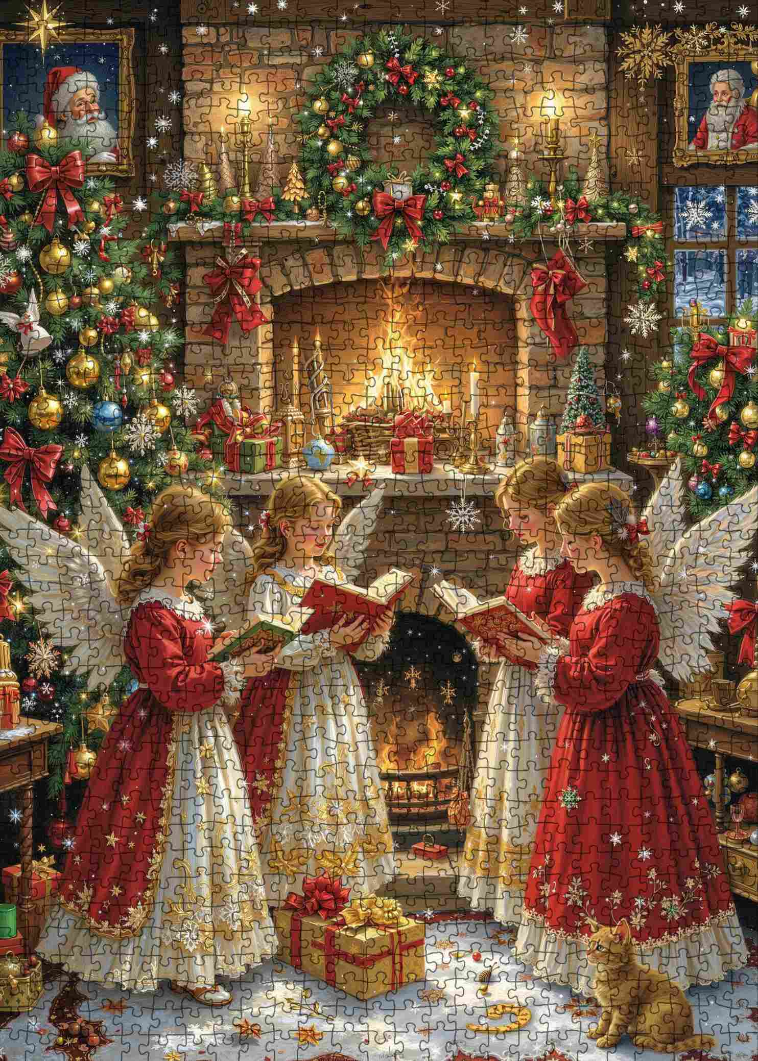 tucocoo-christmas-angels-fireplace-puzzle-1000-teile-engel image 2