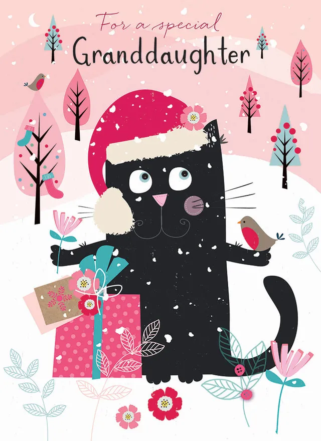 otter-house-christmas-granddaughter-weihnachtskarte-enkelin-katze image 1