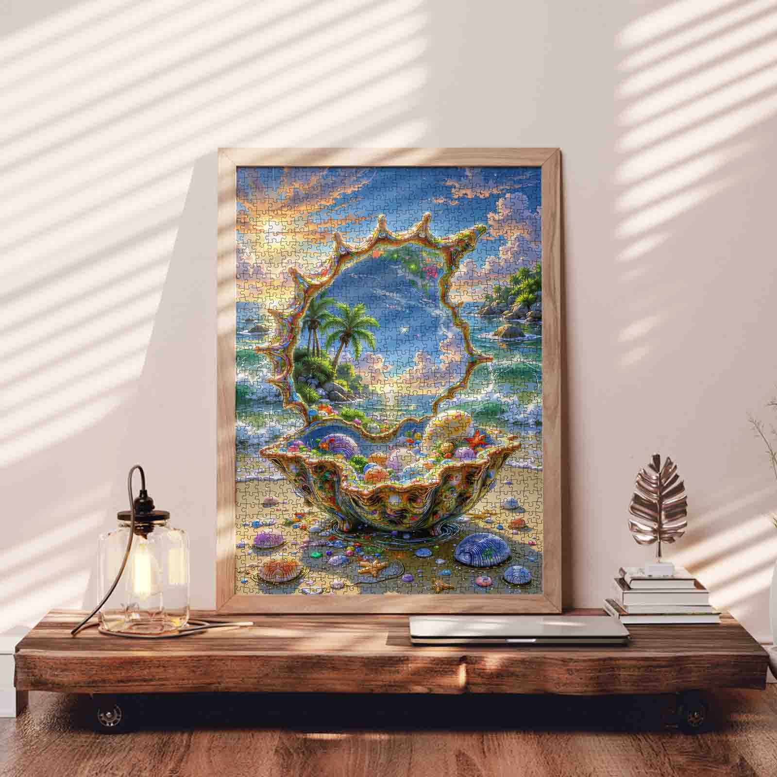 tucocoo-sunlit-tropical-cove-giant-seashell-puzzle-1000teile image 3