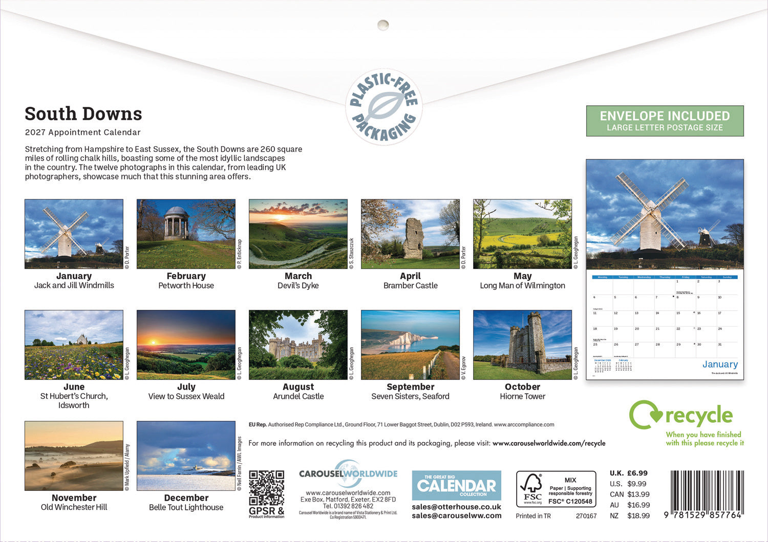 otter-house-south-downs-a4-calendar-2027-landschaft image 2