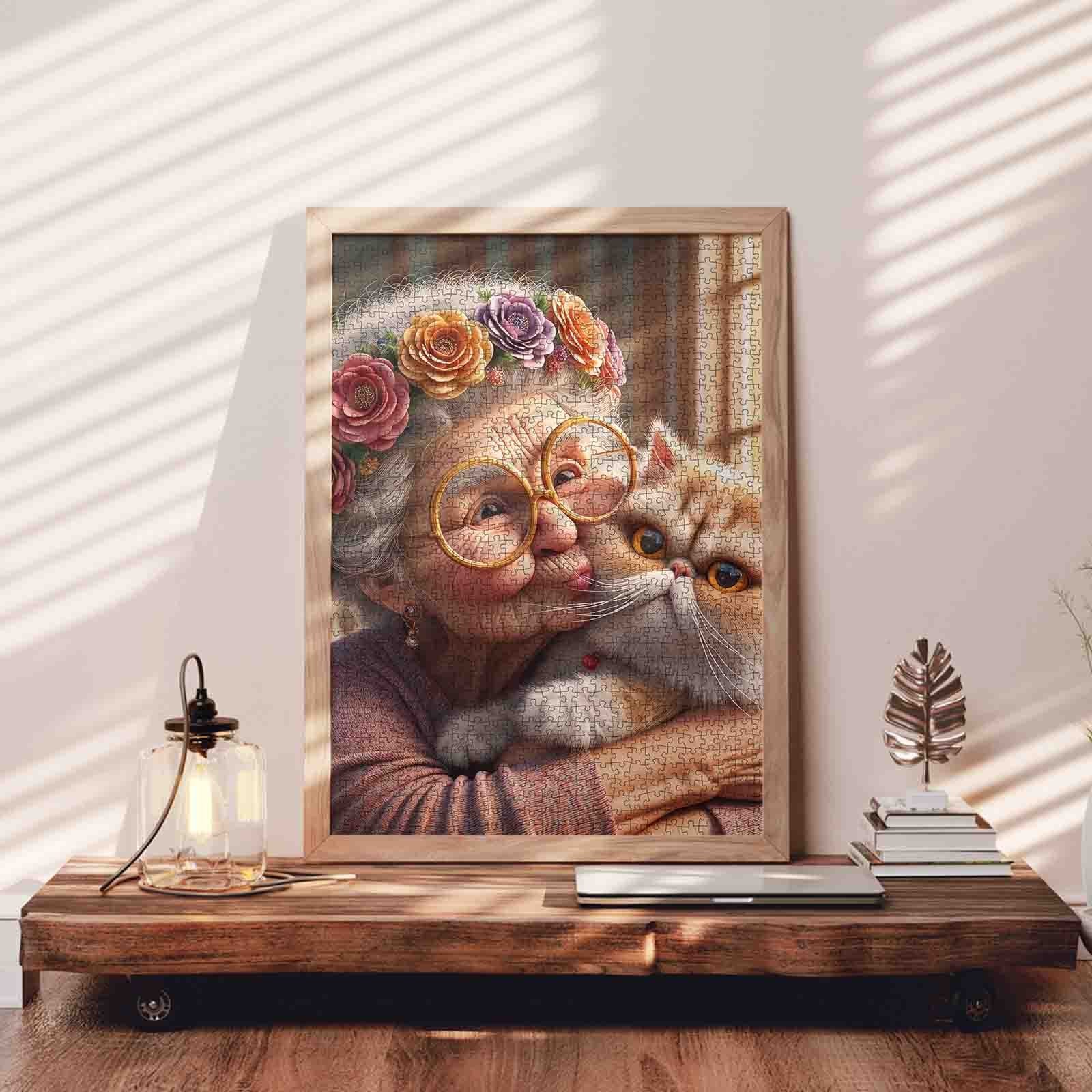 tucocoo-grandma-and-cat-hug-puzzle-1000-teile-katze image 3