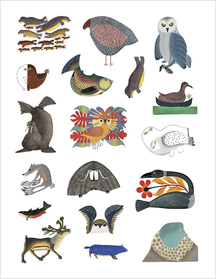 pomegranate-inuit-art-stickerbuch-tiermotive-eule-v-gel image 4