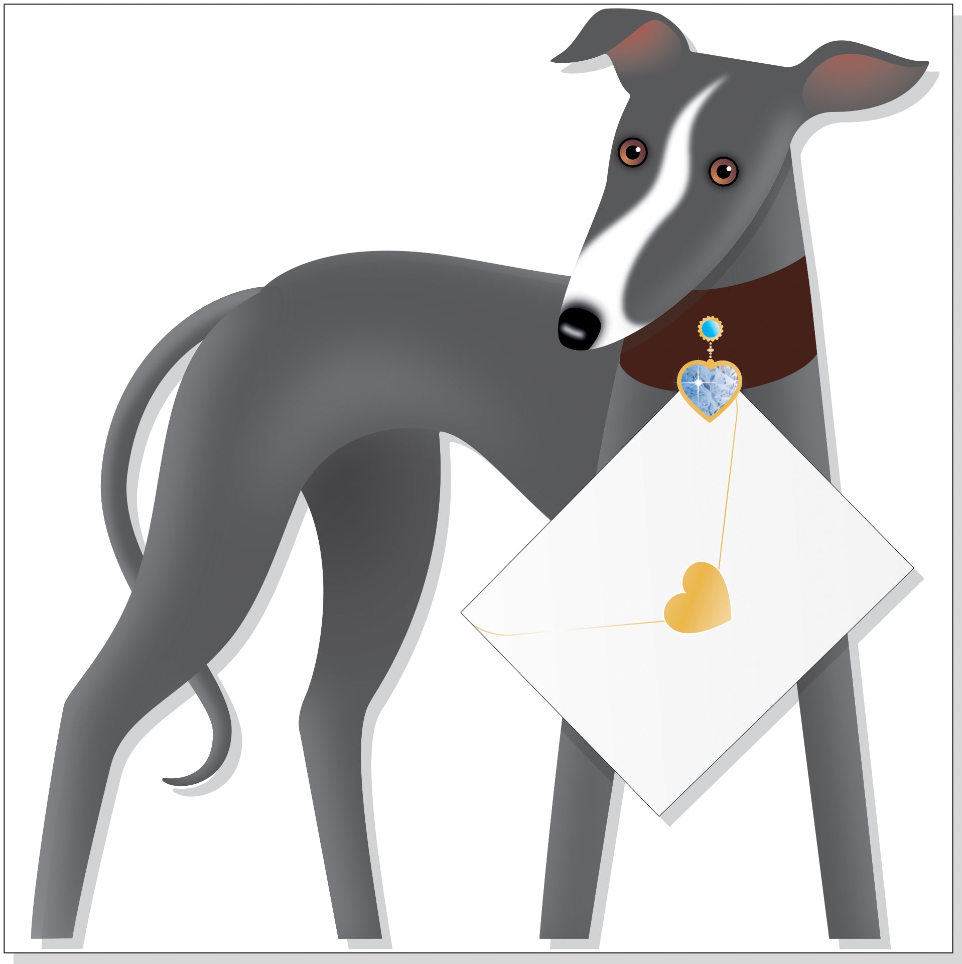 otter-house-special-delivery-grusskarte-hund-shadow-3d image 1