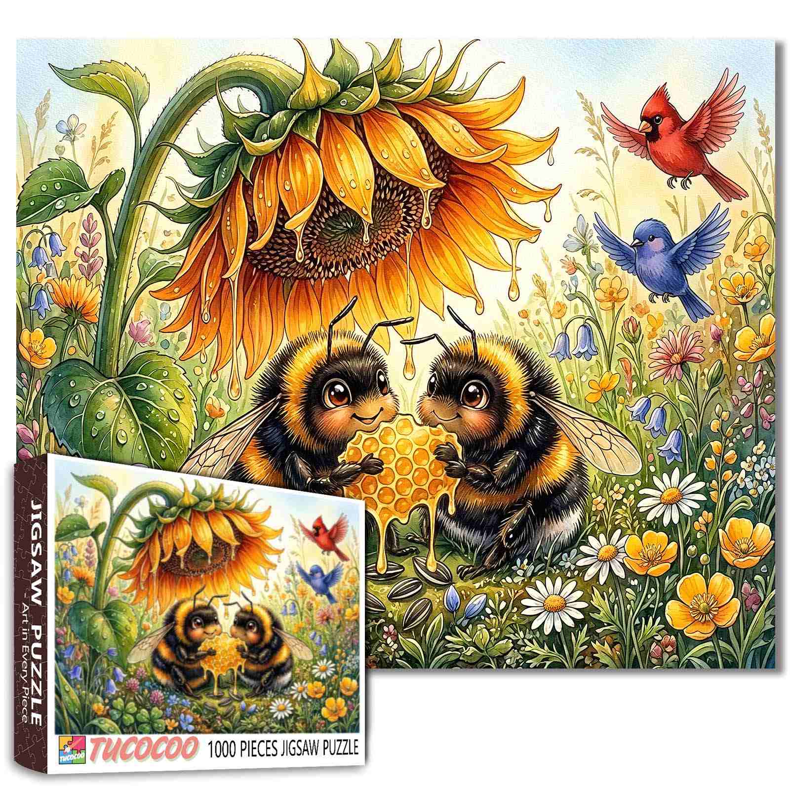 tucocoo-sweet-honeybee-garden-puzzle-1000-teile-bienen image 1