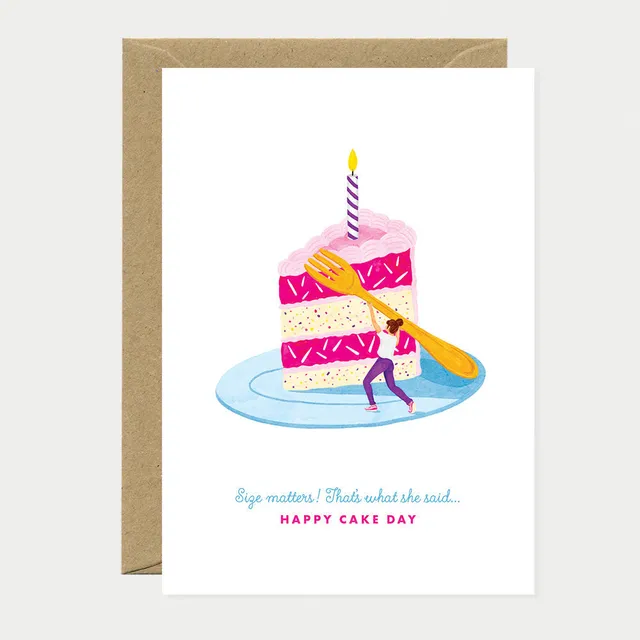 all-the-ways-to-say-size-matters-cake-geburtstagskarte-a6 image 1