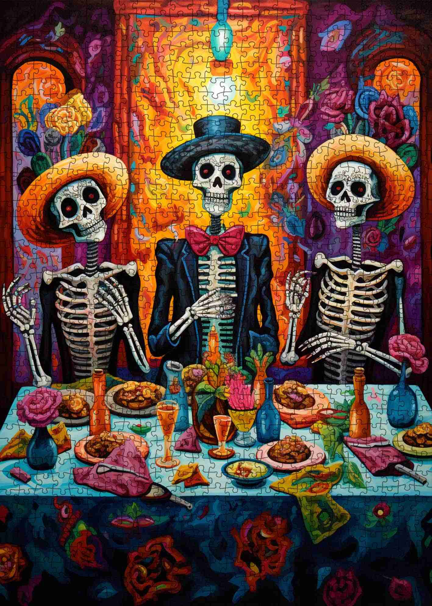 tucocoo-skeleton-feast-gathering-puzzle-1000-teile-fest image 2