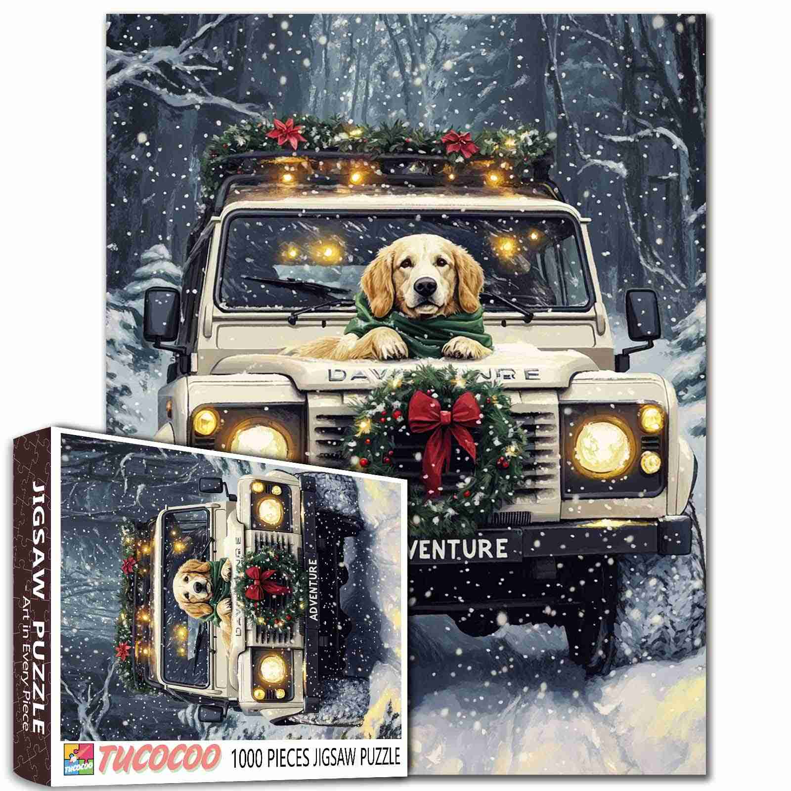 tucocoo-christmas-adventure-dog-puzzle-1000-teile-hund image 1