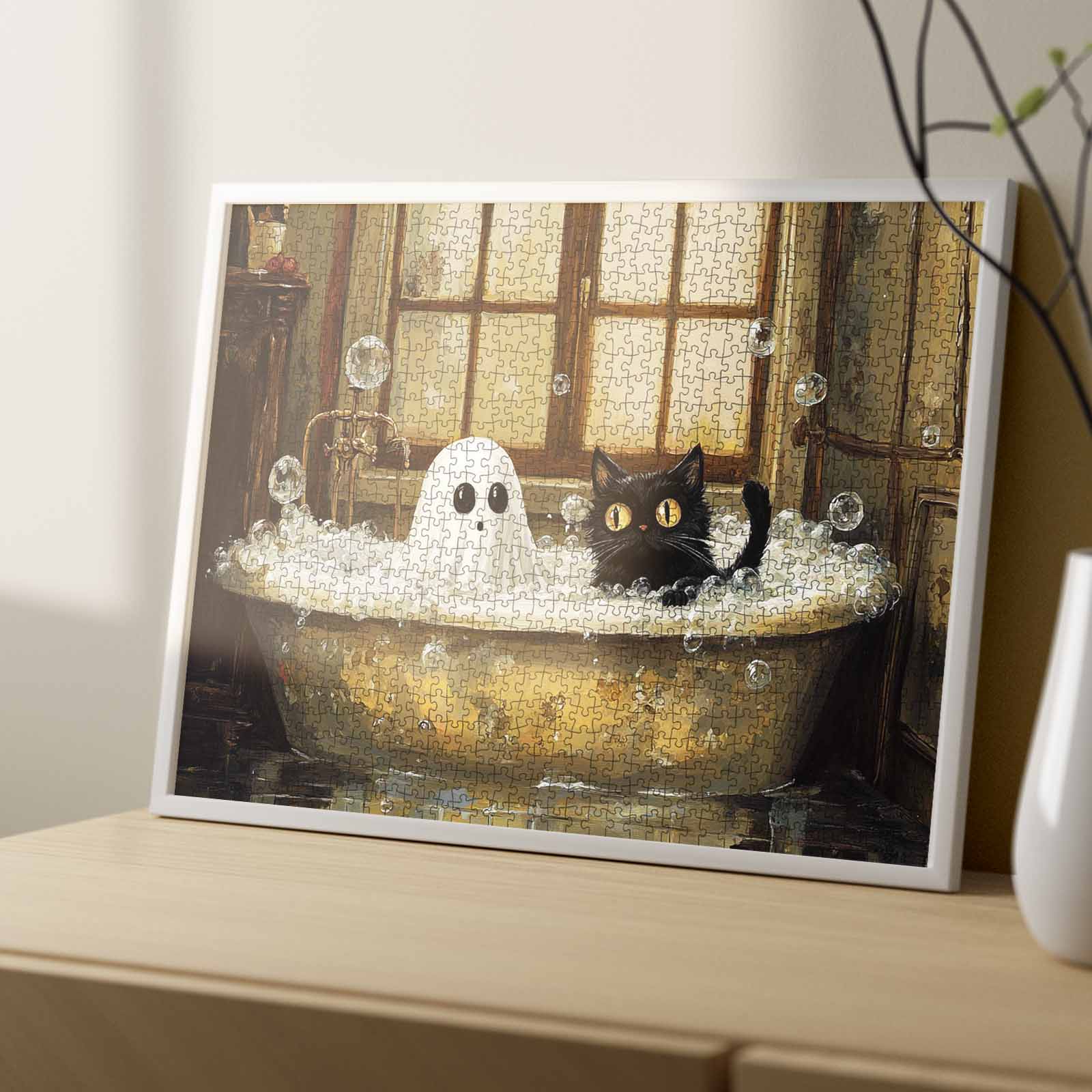 tucocoo-ghost-black-cat-bathtime-puzzle-1000-teile image 4