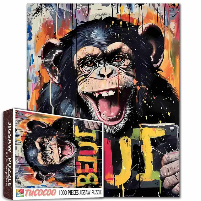 tucocoo-colorful-monkey-graffiti-puzzle-1000-teile-bunt image 1