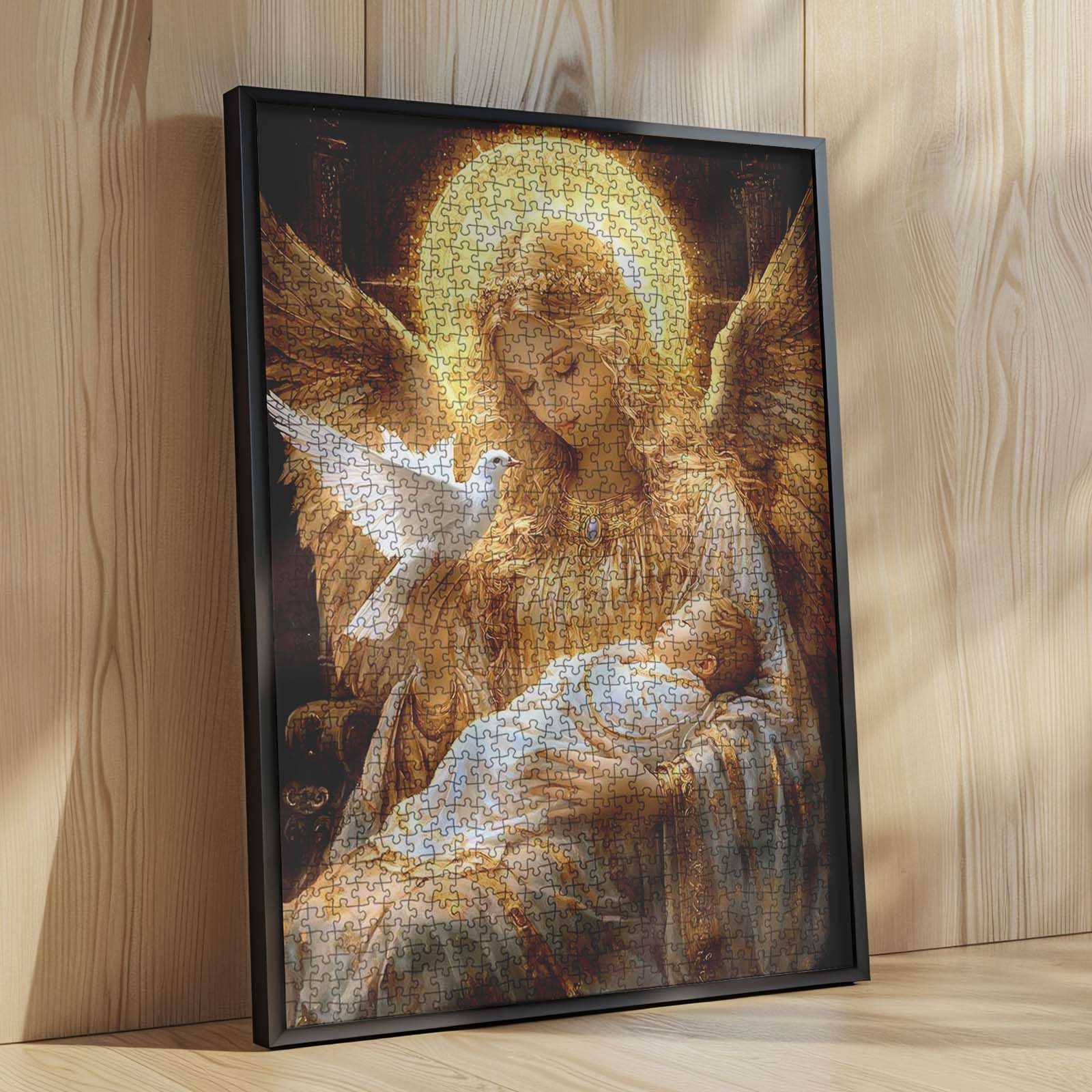 tucocoo-jigsaw-puzzles-golden-angel-with-baby-puzzle-1000-teile-engel image 4