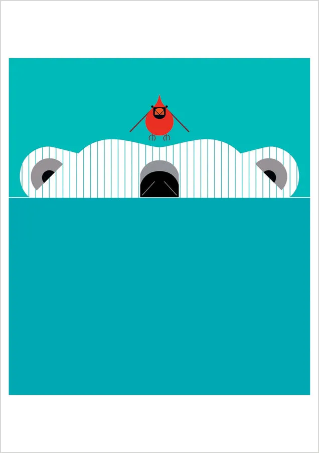pomegranate-blank-notecards-charley-harper-scary-scenario-klappkarte image 1