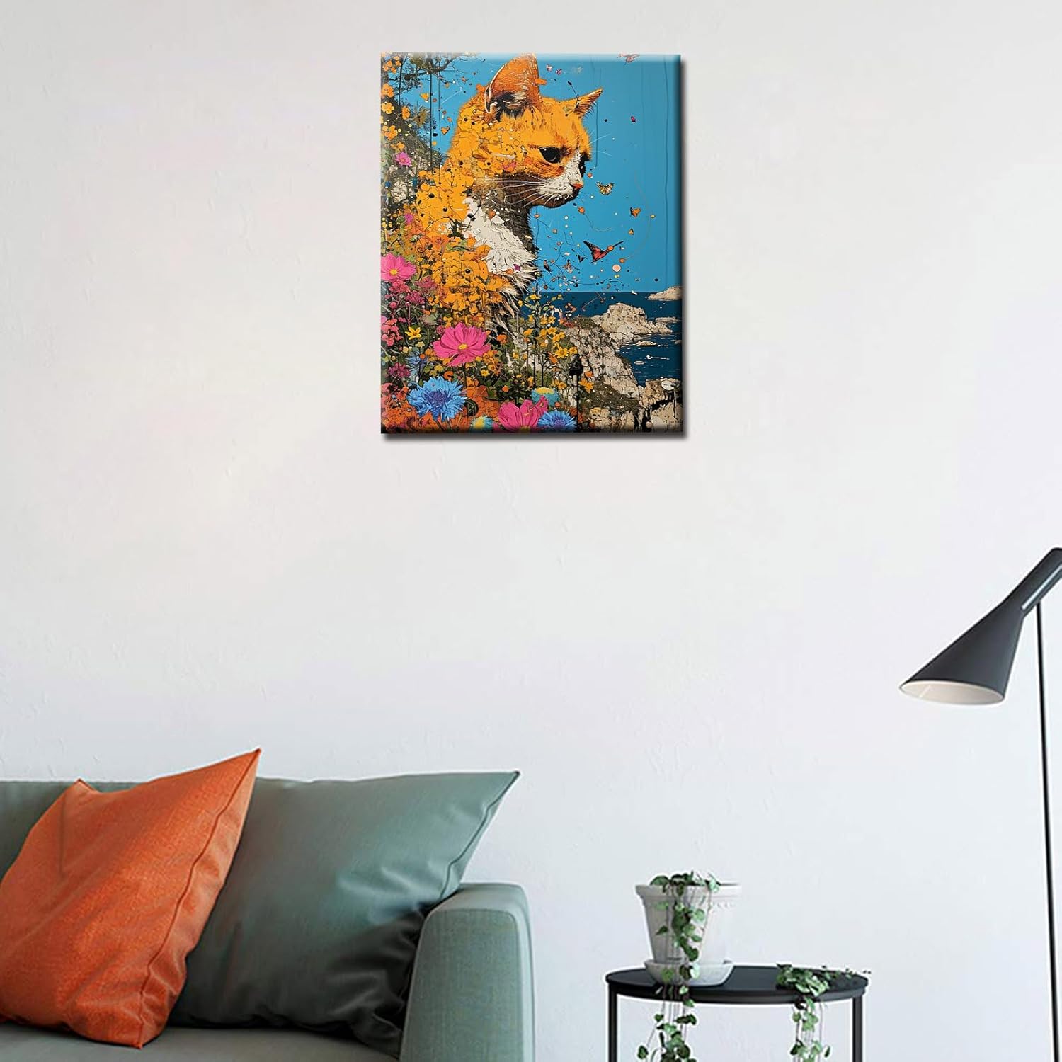 tucocoo-paint-by-numbers-yellow-cat-flowers-malset-40x50-ohne-rahmen image 2