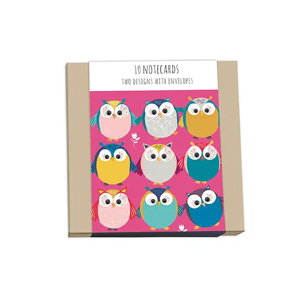 otter-house-little-owls-notizkarten-quadratisch-eulen image 1