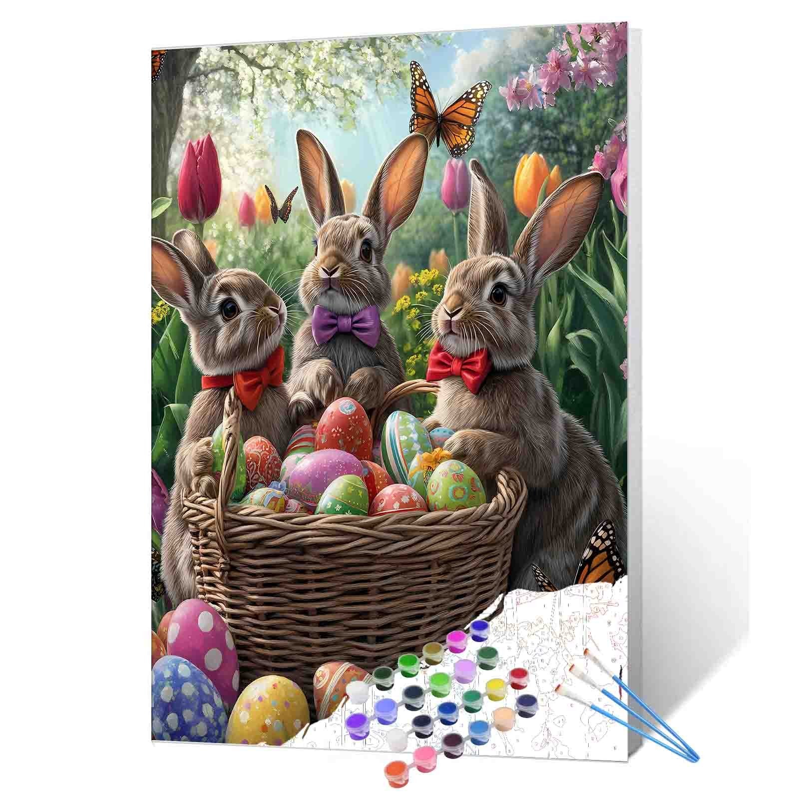 tucocoo-easter-bunny-trio-malen-nach-zahlen-40x50cm-ostern image 1