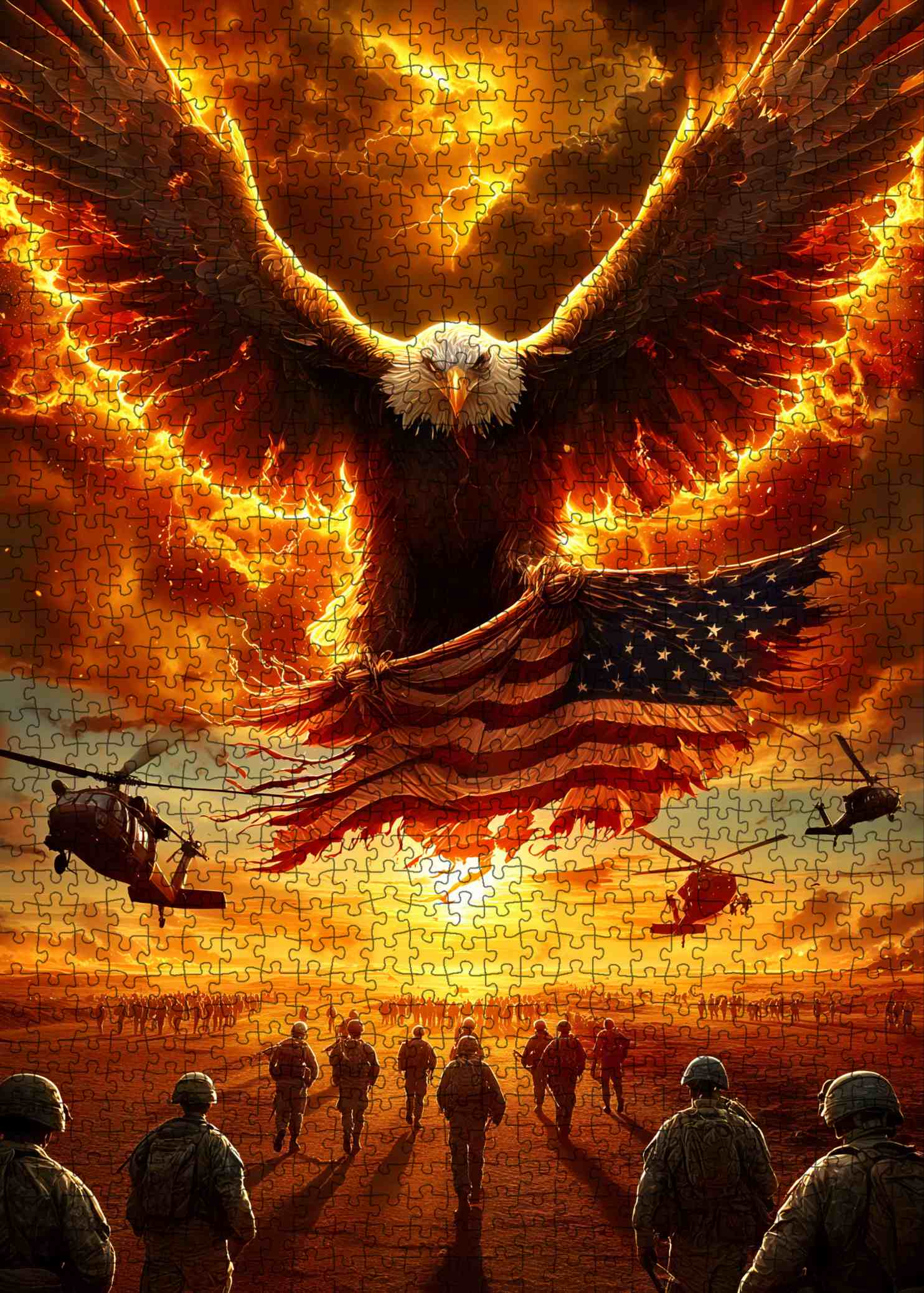 tucocoo-flaming-eagle-puzzle-1000-teile-adler-patriotik image 2