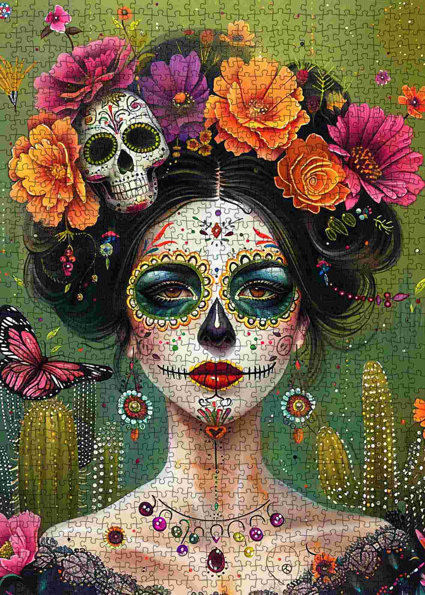 tucocoo-vibrant-sugar-skull-art-puzzle-1000-teile-portrait image 2
