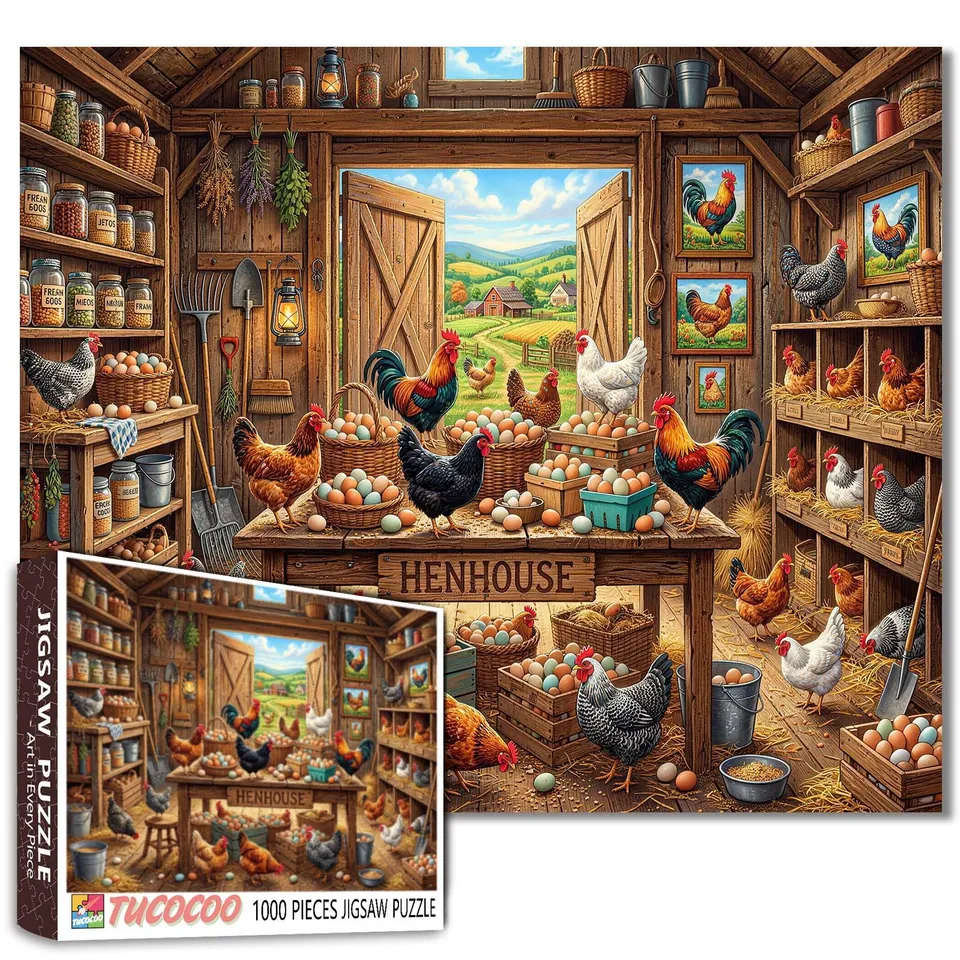 tucocoo-rustic-henhouse-farm-life-puzzle-1000-teile-h-hnerstall image 1