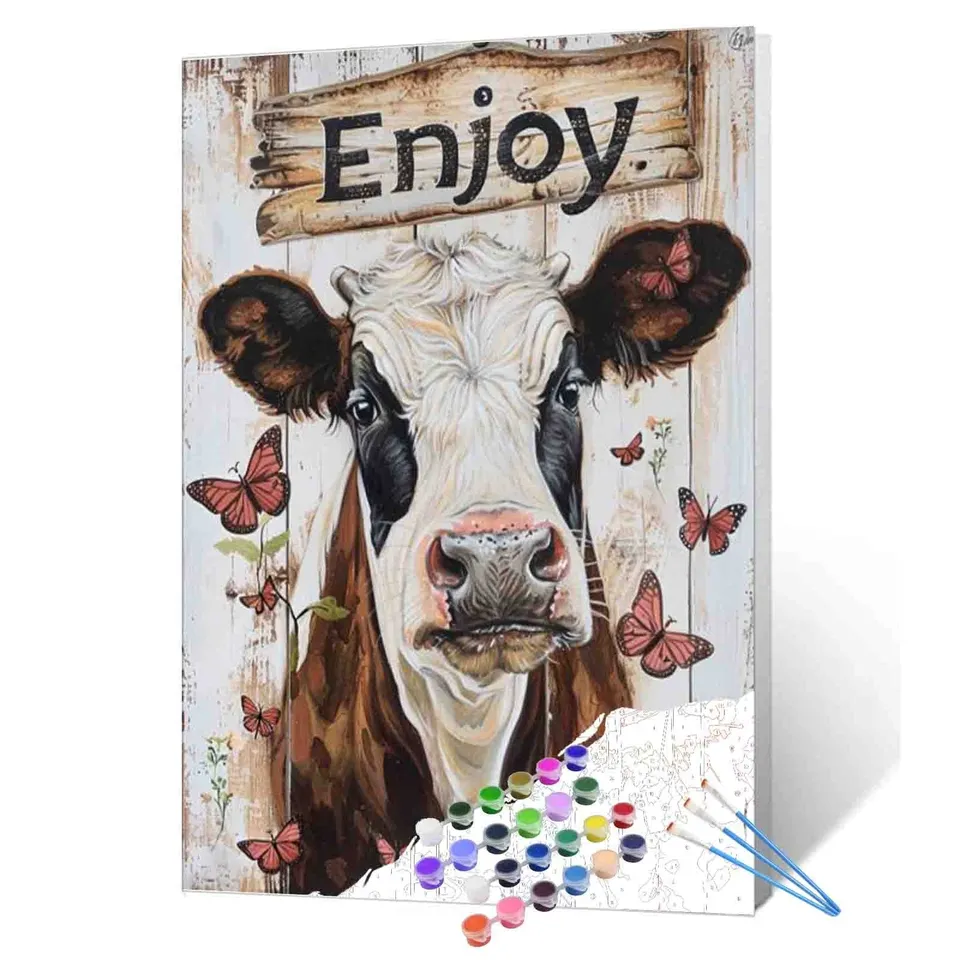 tucocoo-chill-cow-farmyard-malen-nach-zahlen-kuh-40x50 image 1