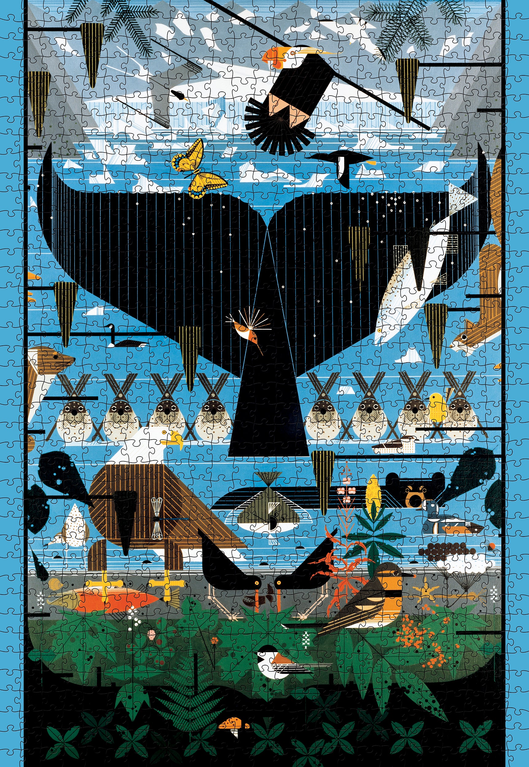 pomegranate-charley-harper-glacier-bay-alaska-puzzle-1000-tiere image 2