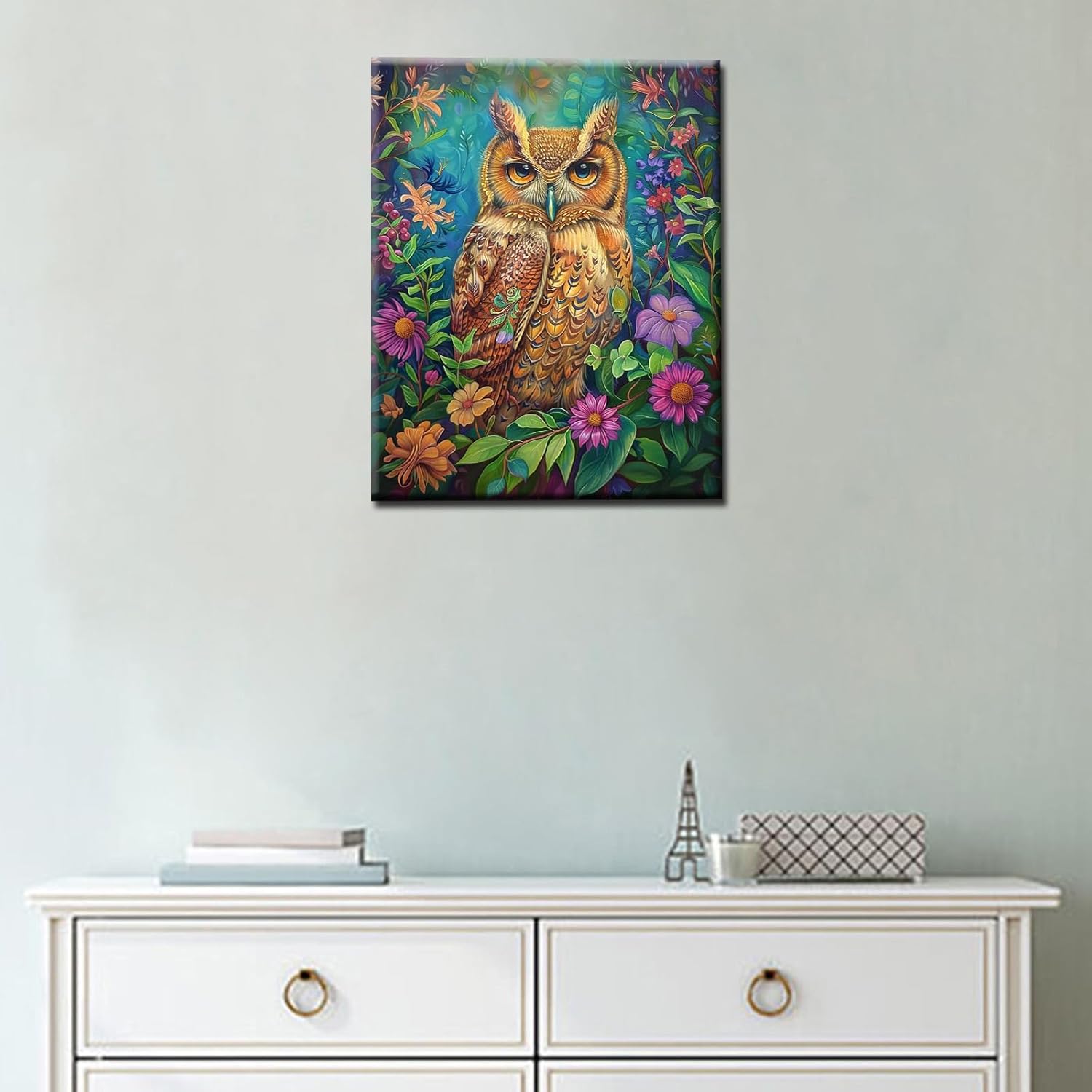 tucocoo-paint-by-numbers-floral-owl-malen-nach-zahlen-eule-40x50-ohne-rahmen image 2