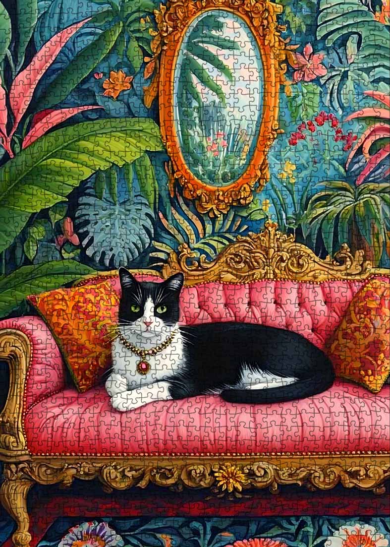 tucocoo-elegant-cat-on-royal-sofa-puzzle-1000-teile-katze image 2