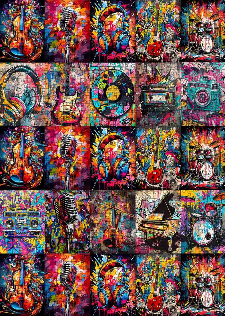 tucocoo-graffiti-music-instruments-puzzle-1000-teile-musik image 2