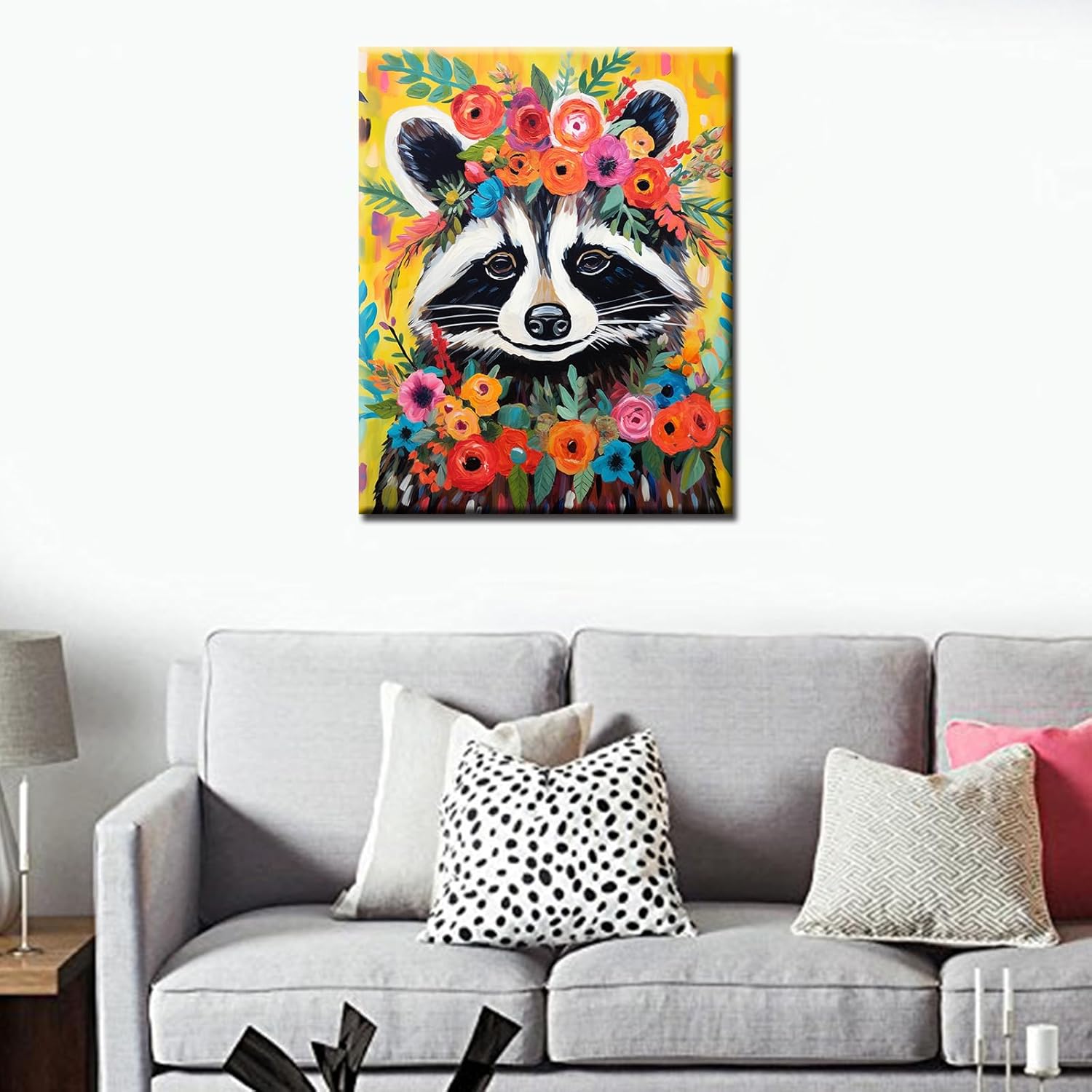 tucocoo-raccoon-with-flowers-malen-nach-zahlen-40x50 image 3