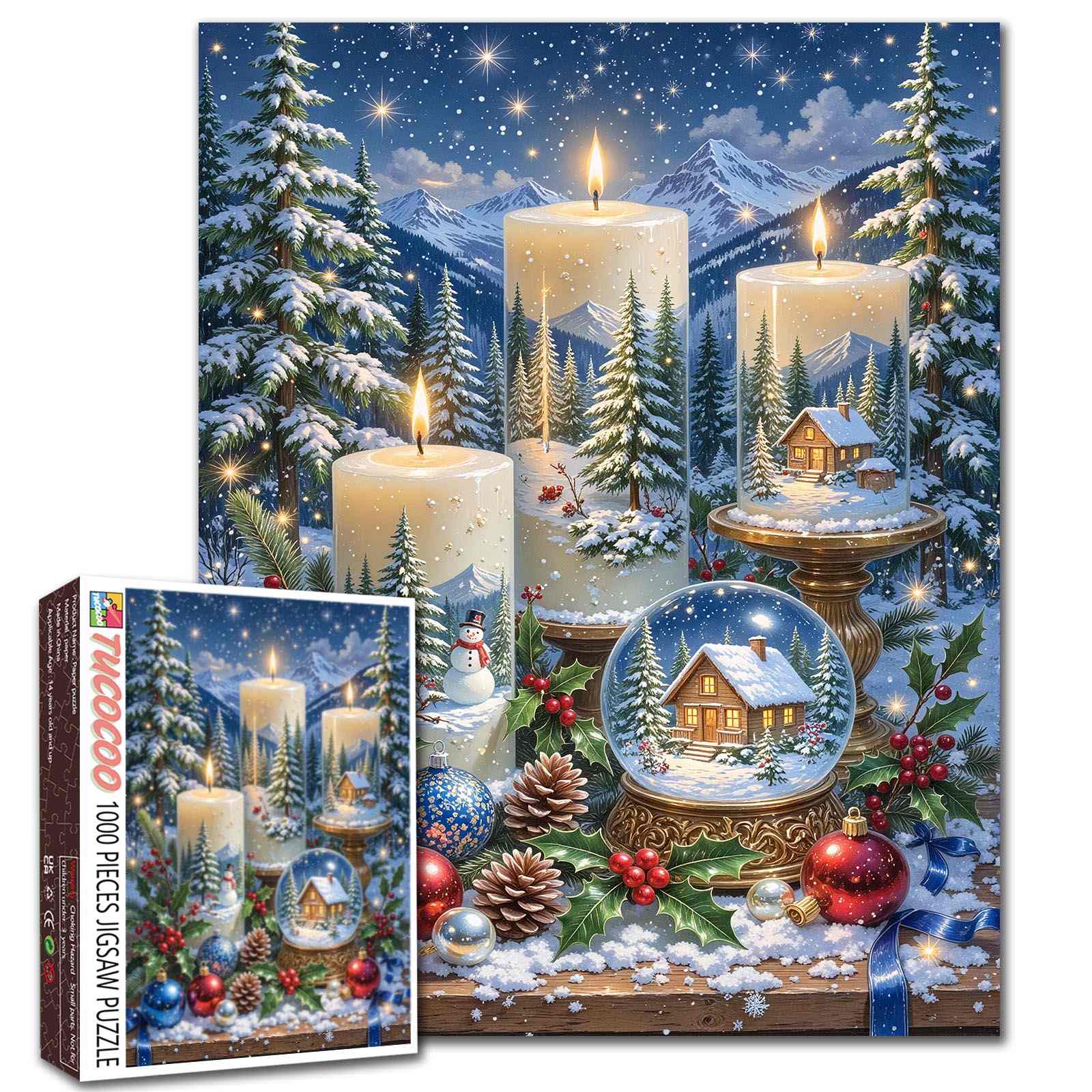 tucocoo-cozy-christmas-candle-forest-puzzle-1000-teile-weihnachten image 1