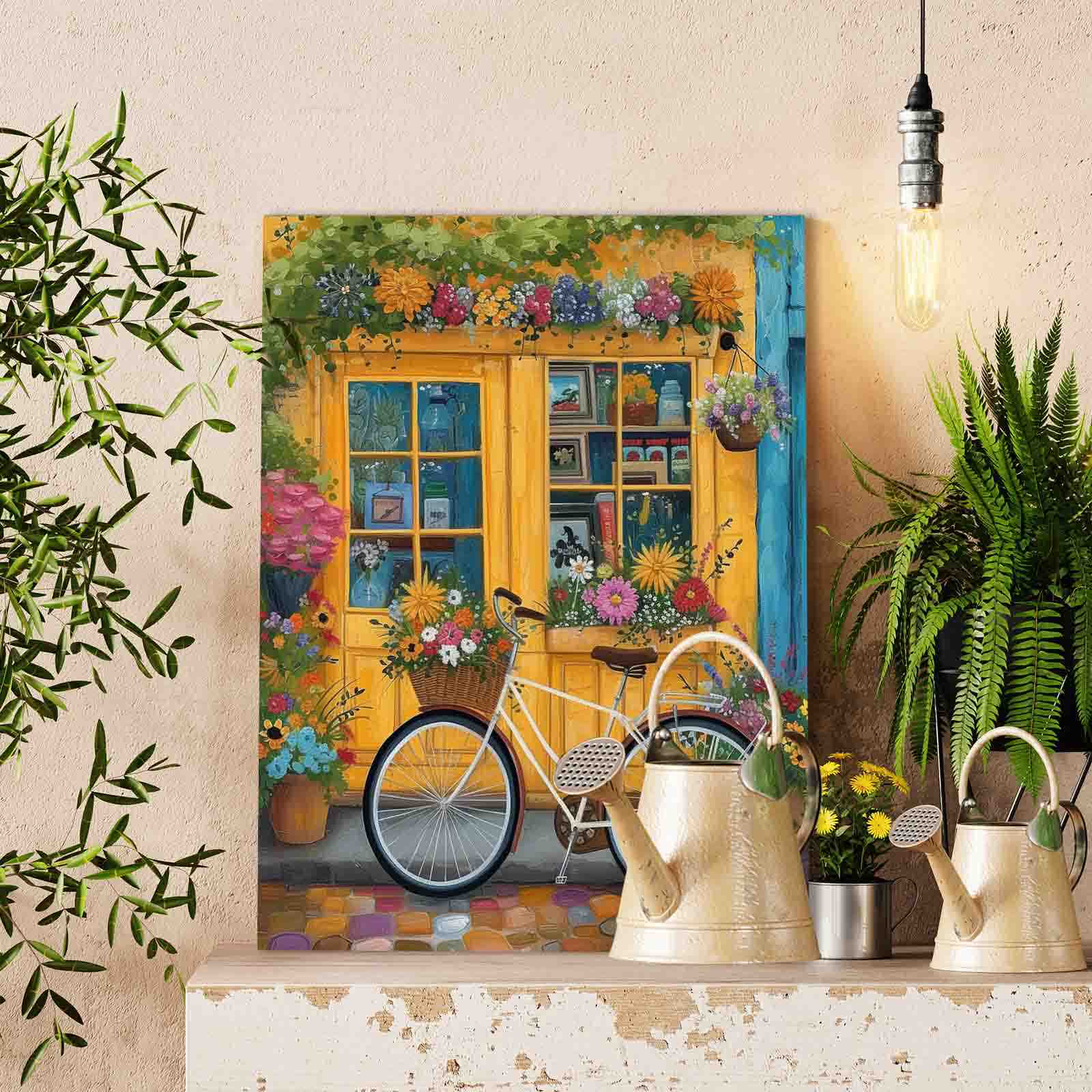 tucocoo-yellow-shopfront-flower-bike-malen-nach-zahlen-40x50 image 2
