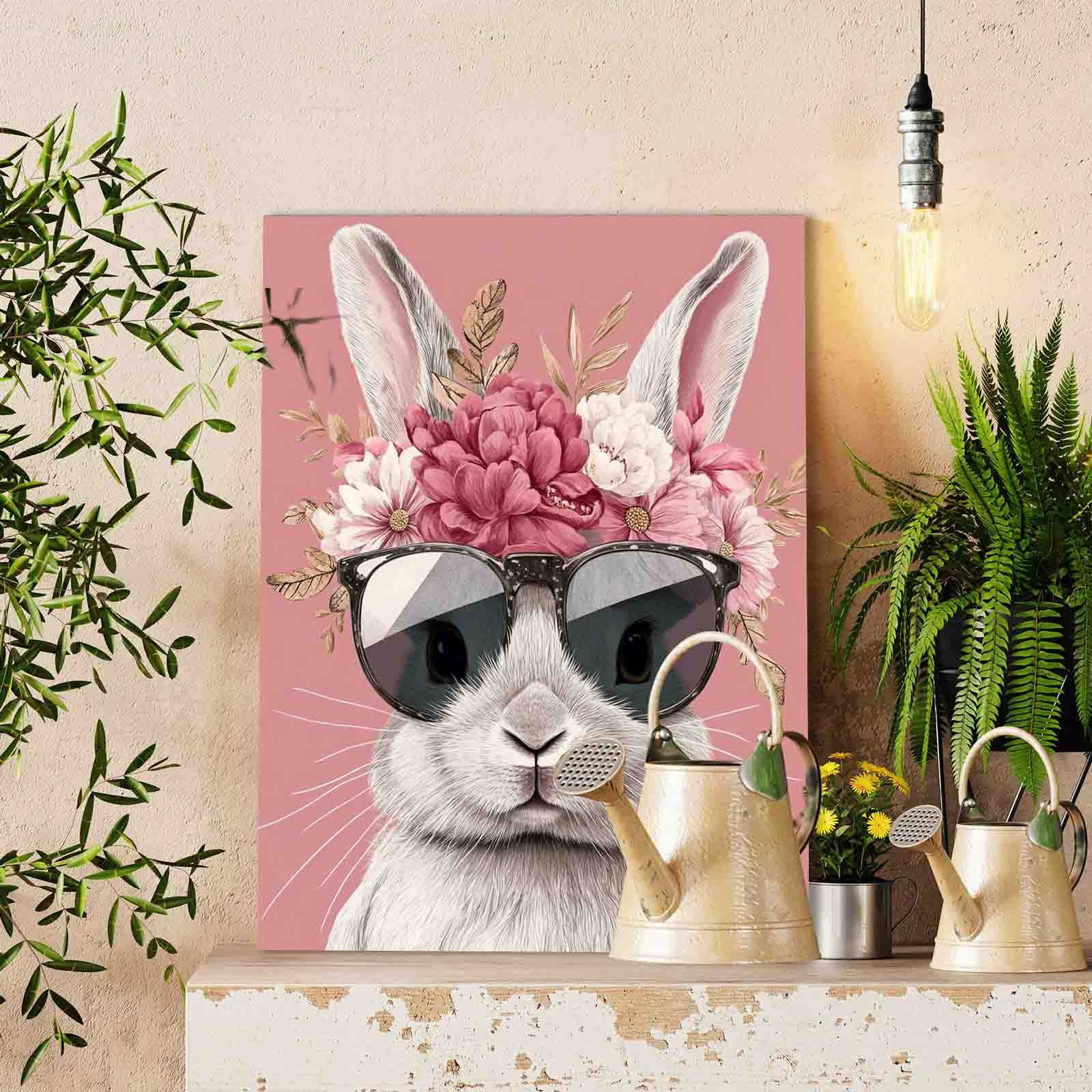 tucocoo-floral-cool-bunny-malen-nach-zahlen-ohne-rahmen-40x50-cm image 2