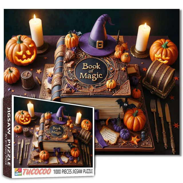 tucocoo-magic-spell-book-cake-puzzle-1000-teile-halloween image 1