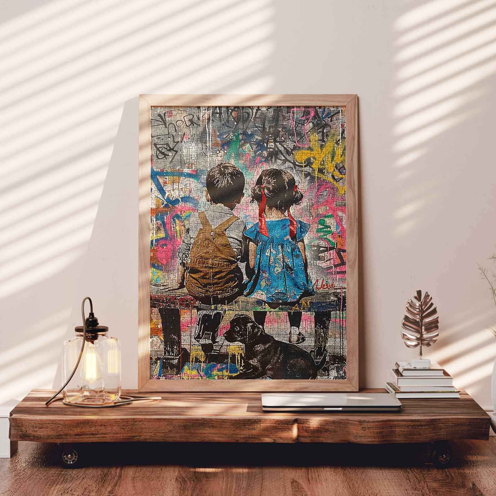 tucocoo-children-with-dog-in-graffiti-puzzle-1000-teile-streetart image 3