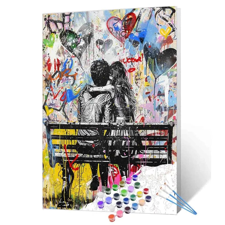 tucocoo-paint-by-numbers-liebespaar-malen-nach-zahlen-40x50-liebe image 1